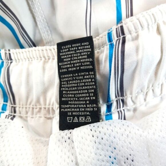 OP White and Blue Plaid Cargo Lined Swim Shorts Trunks Mens XL/XG 40/42.. - Picture 6 of 9